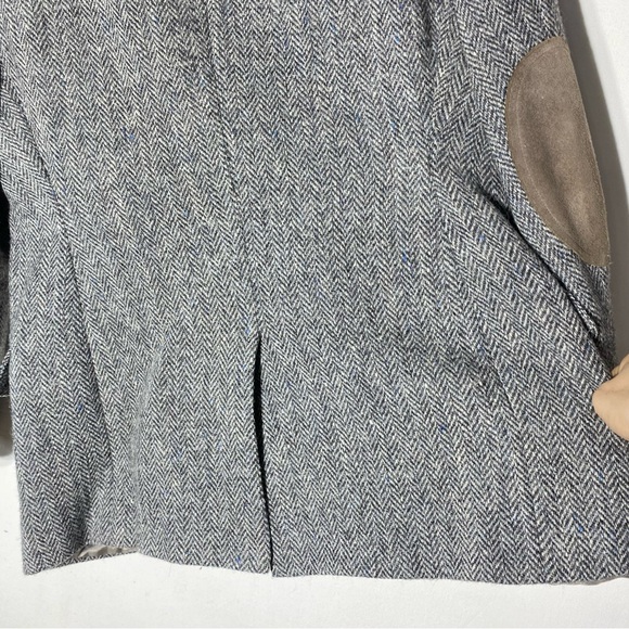 Vintage Harris Tweed Leishman Classic Grey Wool Herringbone Blazer 46R - Picture 13 of 16